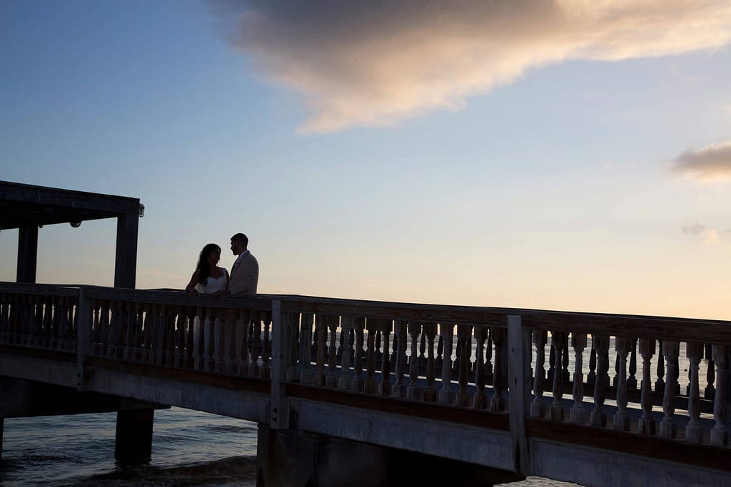 A couple enjoys the Key West sunset