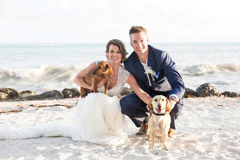 having pets in your key west wedding makes for a great photo opportunity.