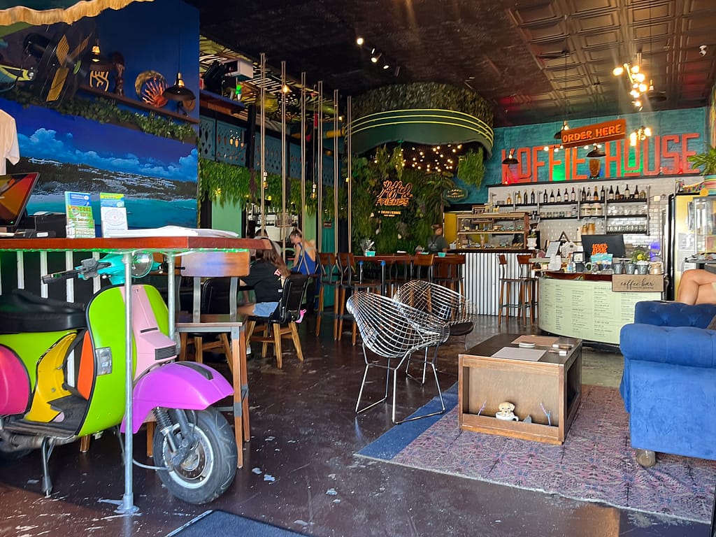 funky and fun, Koffie House in Key West is one of the most fun coffee shops on the island