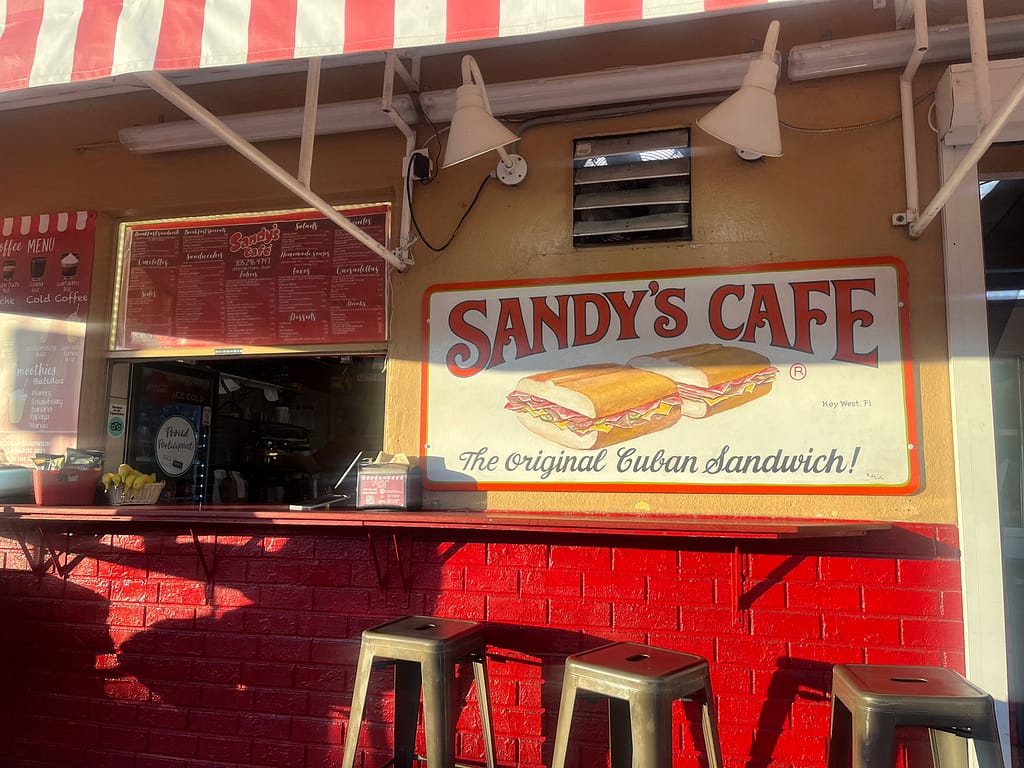 Sandy's is a popular coffee shops among locals in Key West