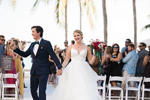 A couple walks down the aisle at Key West image.