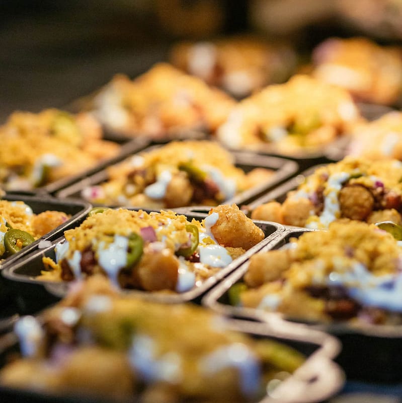 closeup of food at a key west wedding