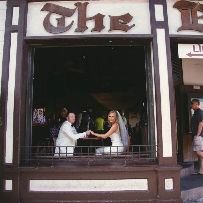 Wedding couple enjoys the Key West bar scene